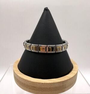Italian Modular Charm 10 Commandments Hebrew Bracelet
